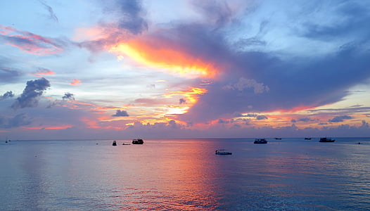 Koh tao, solnedgång, Thailand, havet, stranden, Koh, Ocean