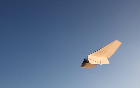 paper, paper airplane, play, flying, banner, background, sky
