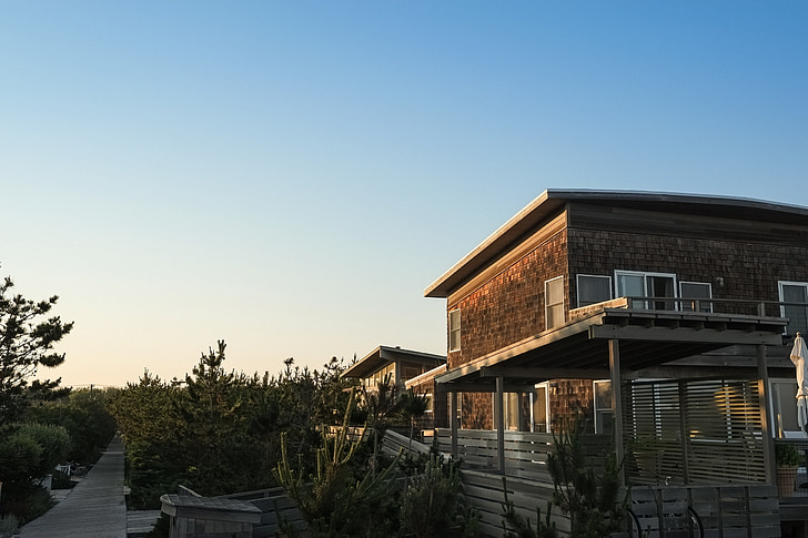 house, hut, building, vacation, wooden, terrace, pine