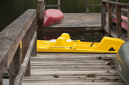 doca de barco, cais de madeira, Lago, água, caiaque, esporte de água, Carolina do Norte