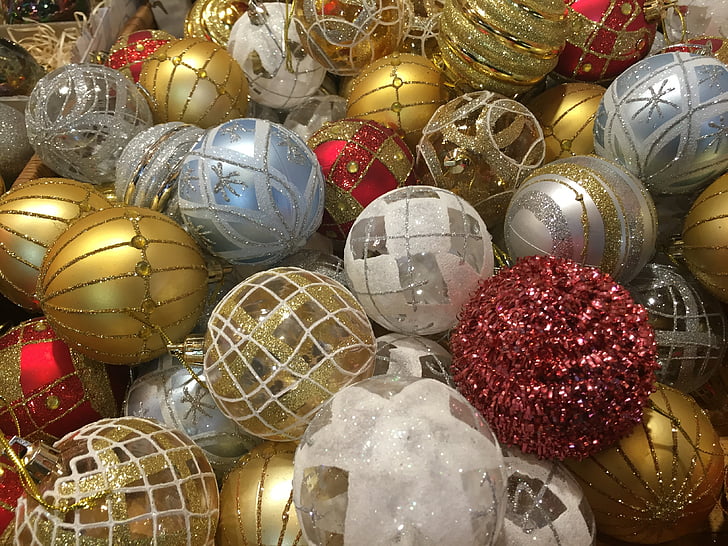 karácsonyi labdák, Trim, labda, Karácsony, piros golyó, dekoráció, karácsonyfa