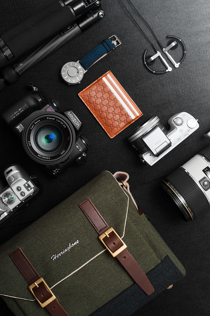 cámara, bolsa, SONY, Minolta, iPhone