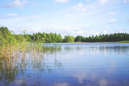 landscape, lake, nature, water, finland, scandinavia, rest