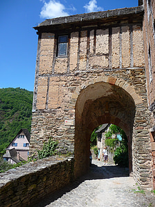 село, conques, средновековна, Франция