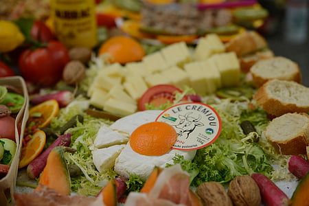 pícnic, formatge, bufet, aliments, tomàquet, vegetals, Amanida