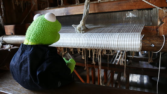 loom, dệt, chủ đề, thủ công, lao động tay, Kermit, ếch