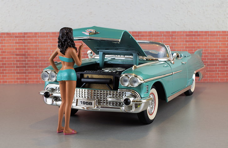모델 자동차, 캐딜락, 캐딜락 엘도 라도, 자동, 오래 된, 장난감 자동차, 미국