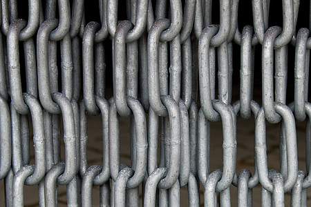 catene di ferro, catene, collegamento a catena, in acciaio, metallo, membri, maglie della catena