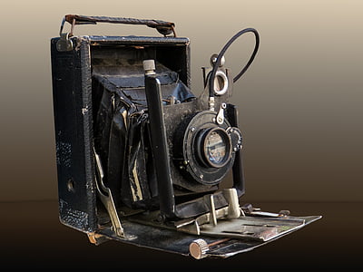 Foto, kamera, gamle, loppemarked, nostalgi, fotografi, kamera - fotografisk udstyr