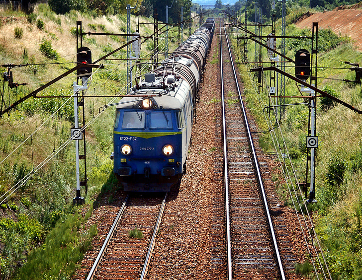 trein, tracks, vervoer, locomotief, PKP, spoorwegen, Railroad tracks