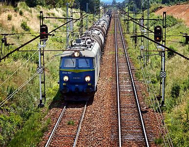 train, tracks, transport, locomotive, pkp, railway, railroad tracks