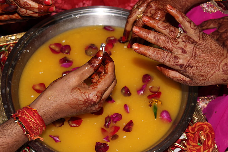 Indijos, santuoka, ceremonija, nuotaka, tradicinis, tradicija, induistų