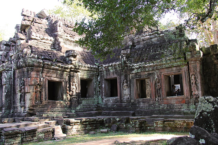 Banteay kdei, Temple, voyage, antique, vieux, belle, Angkor wat