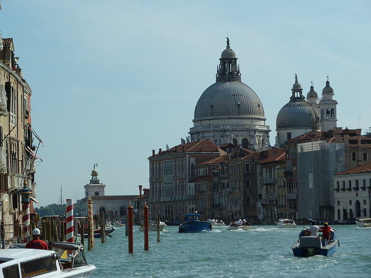 Itálie, Benátky, gondoly, Canale grande, Venezia, budova, historicky