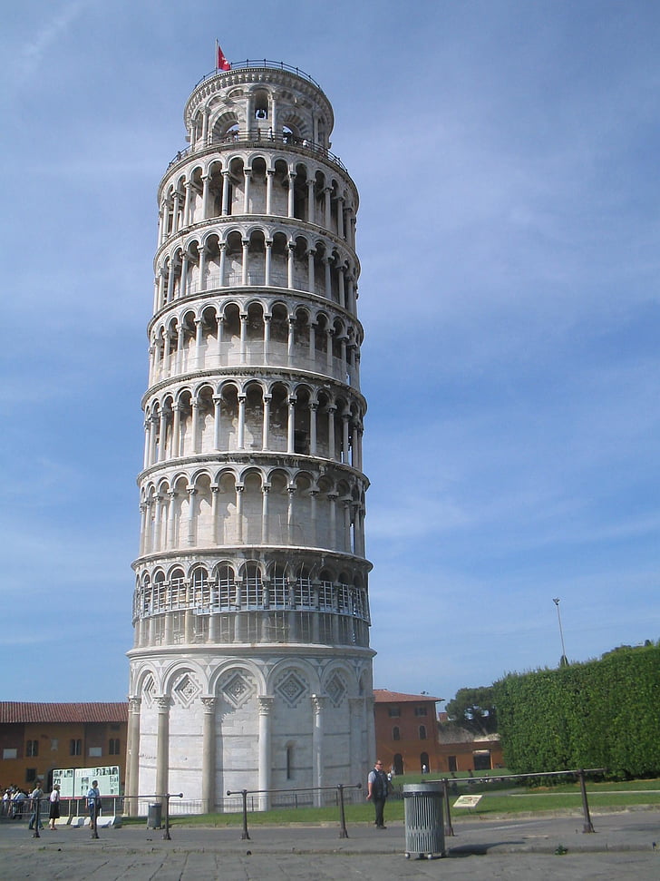 kosi toranj u Pisi, Italija, kosi toranj, reper, kosi, zgrada, turizam