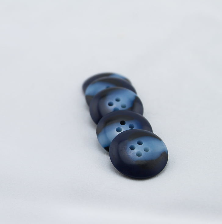 blaue buttons, Reihe von Schaltflächen, Blau, Nähen