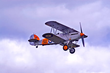 avião, i Guerra Mundial, Inglaterra, britânico, velho, vintage, antiguidade