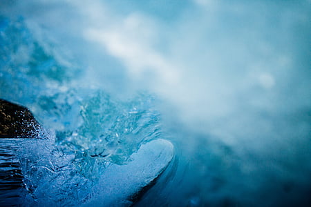 fotografie, sloi de gheaţă, mare, ocean, apa, valuri, natura