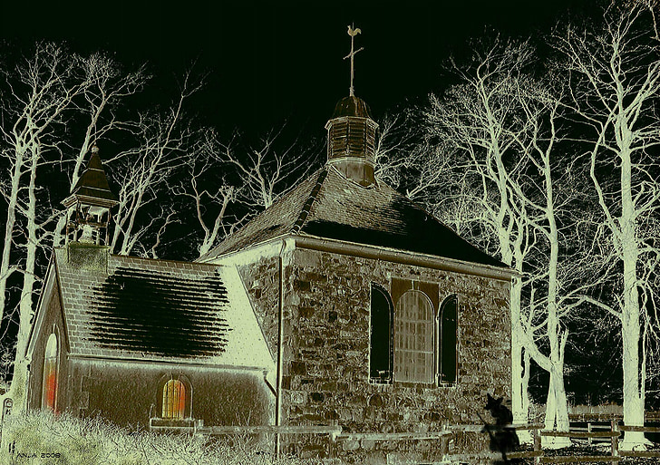 koplyčia, bažnyčia, baisu, gespentisch, žiemą, šaldymo, tamsus