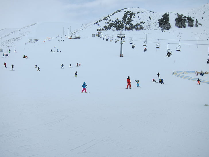 piste de ski, hiver, neige, vacances, ski, skieur, descente