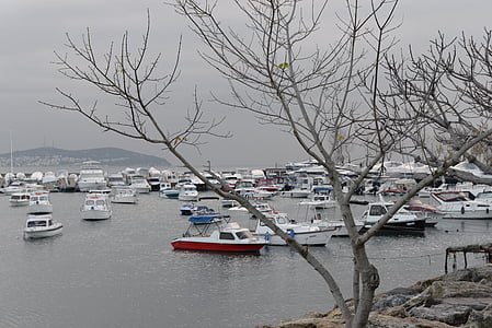 plaj, tekneler, Deniz, Suadiye, Caddebostan, İstanbul, tekne
