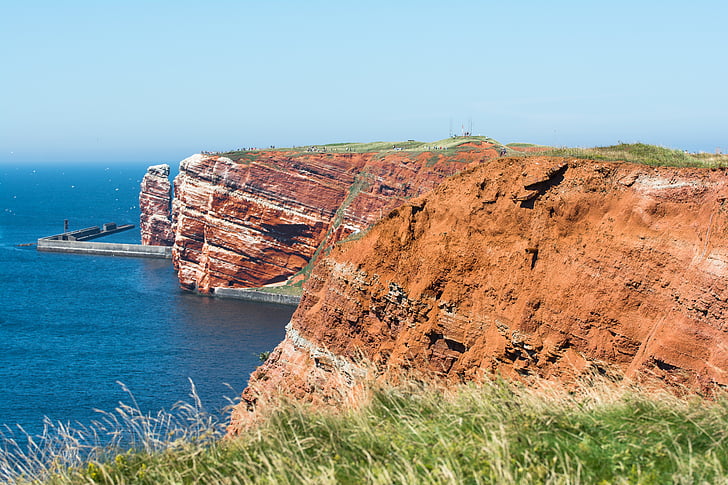 Helgoland, Isla, Mar del norte, roca, mar en calma
