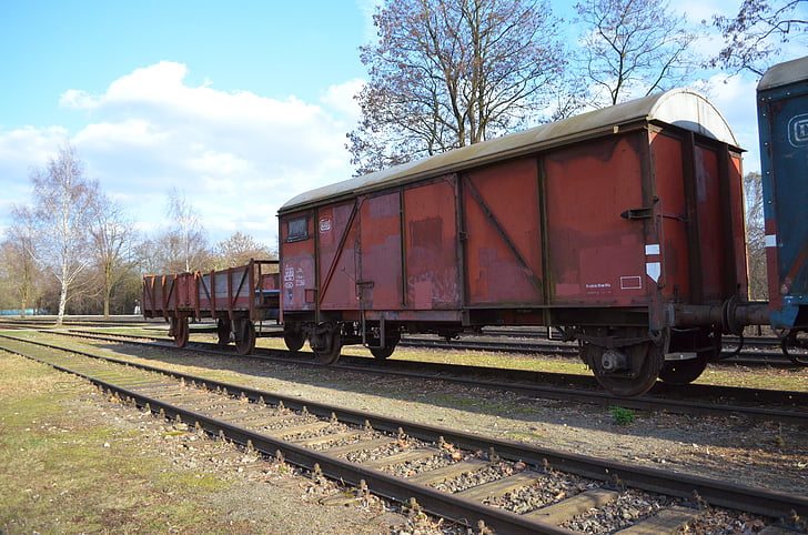 Pociąg, bocznice, wagon, stary, kolejowej w, transportu, przewóz ładunków
