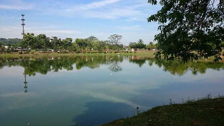 sjön, reflektion, Urban, vatten, naturen, landskap, Sky