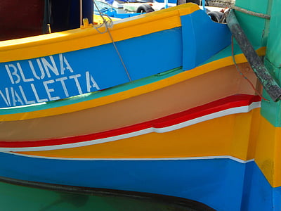 pesca, porta, Malta, Marsaxlokk, barca da pesca, barca di legno, chiudere