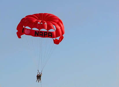 Fallschirm, Paragliding, rot, Ballon, Himmel, Sport, Aktivität
