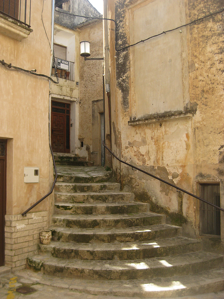 bocairente, thành phố, cầu thang, kiến trúc, cũ