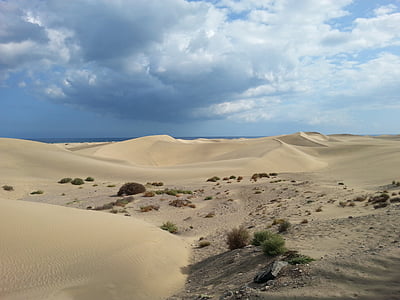 kopos, Maspalomasas, Gran Kanarija, dykuma, smėlio kopa, smėlio, Gamta
