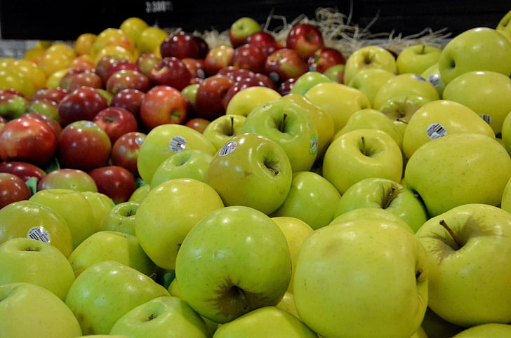ovocie, Apple, veľa, farebné, chutné, ovocie, úroda