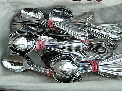 spoon, cutlery, silver, chrome, teaspoon