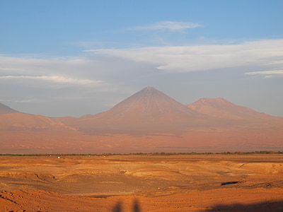 Atacama, Gunung berapi, Cile, gurun, matahari terbenam, pasir, panas
