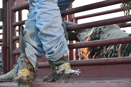 Cow-Boy, bottes, éperons, Rodeo, en cuir, l’ouest, mode