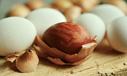 quả trứng, trứng Phục sinh, hành tây da, nhuộm trứng Phục sinh, màu sắc của thiên nhiên, trứng Phục sinh, màu sắc