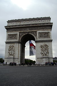 凯旋门, 巴黎, 法国, 城市, 中心, 建筑, 纪念碑