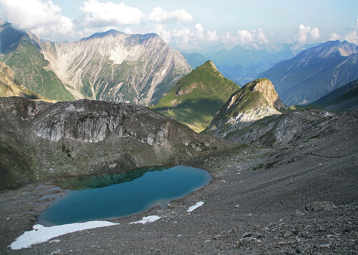 αλπική, Bergsee, βουνά, Λίμνη, ορεινό τοπίο, φύση, τοπίο