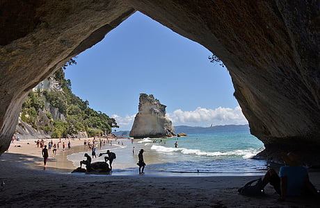 paplūdimys, Naujoji Zelandija, katedros cove