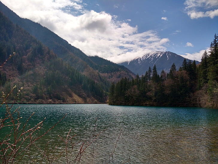 Jiuzhaigou, scenérie, cestovní ruch, jezero, Hora, krajina