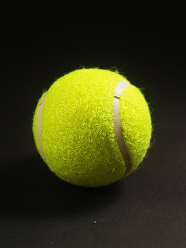 Ball, raquette, blanc, jaune, arrière-plan, Closeup, isolé
