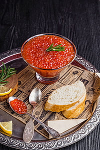caviar rouge, Caviar, alimentaire, nutrition, saumon, apéritif, plat