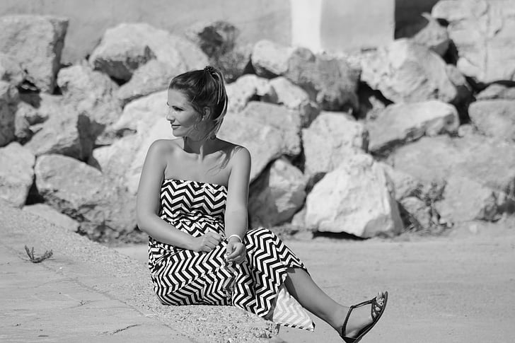 woman, beauty, posing, summer, beach, women, people