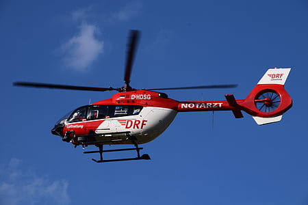 helicóptero, rescate del aire, helicóptero del rescate, helicóptero ambulancia, rojo, rojo blanco, volar