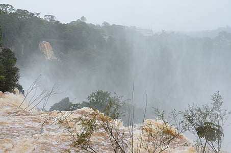 Iguazú, cascada, Argentina, cau, flux, paisatge, desert