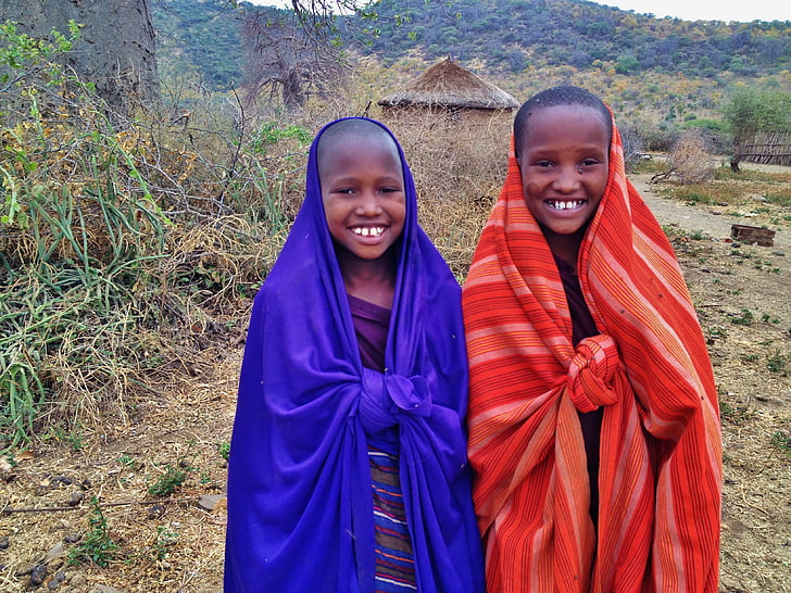 Massai, дети, люди, мальчики, Танзания, Бома, Африка