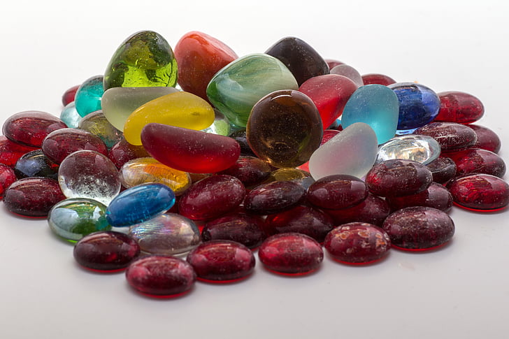 glas nuggets, stenar, färgglada, ädelsten, smycken, flerfärgade, semi precious Gem