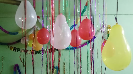 globos, celebración, partido, cumpleaños, globos de fiesta, globos de cumpleaños, decoración