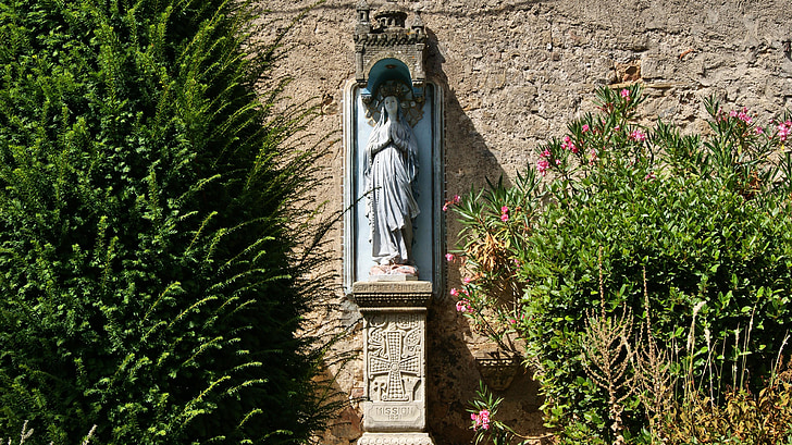 estátua, Mary, religião, oração, Rennes-le-chateau